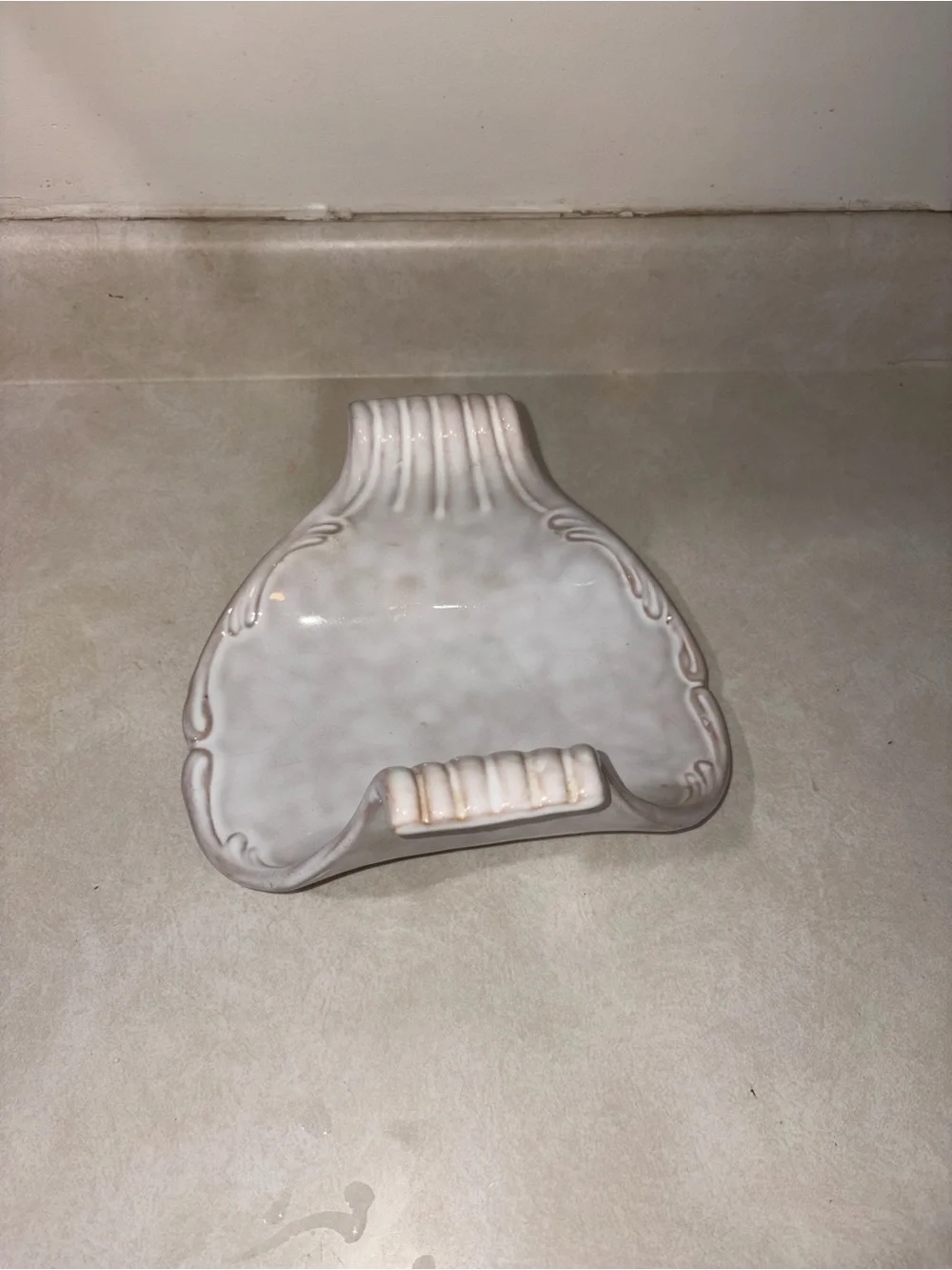 Vintage P.V. Italy Ceramic Footed Serving Dish White Italian Pottery